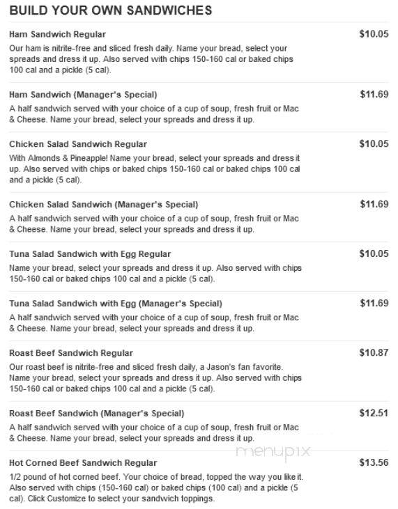Jason's Deli - Tuscaloosa, AL menu_pic
