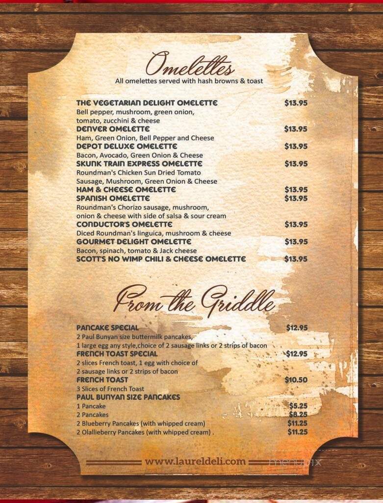 Laurel Deli & Desserts - Fort Bragg, CA menu_pic