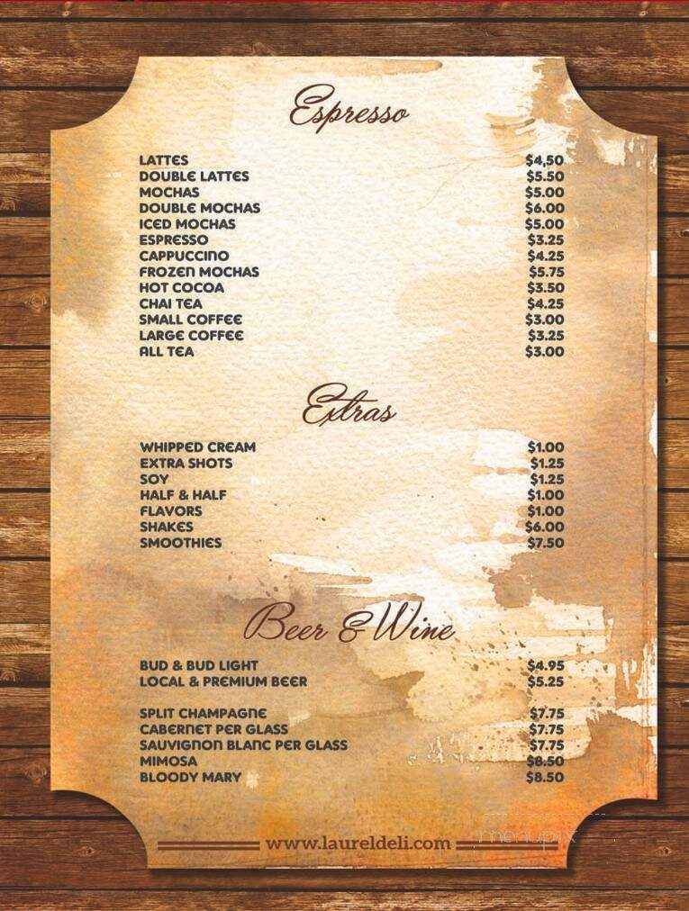Laurel Deli & Desserts - Fort Bragg, CA menu_pic