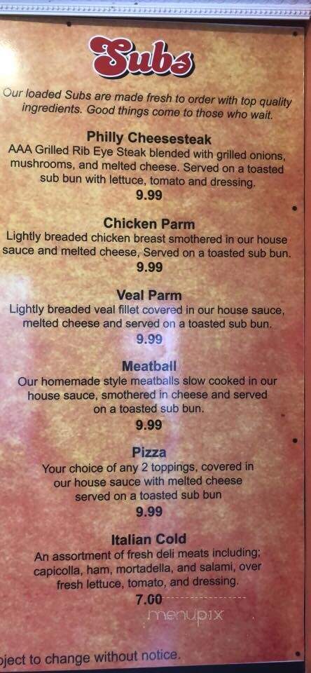 Carmine's Pizzeria Italiano - Niagara Falls, ON menu_pic