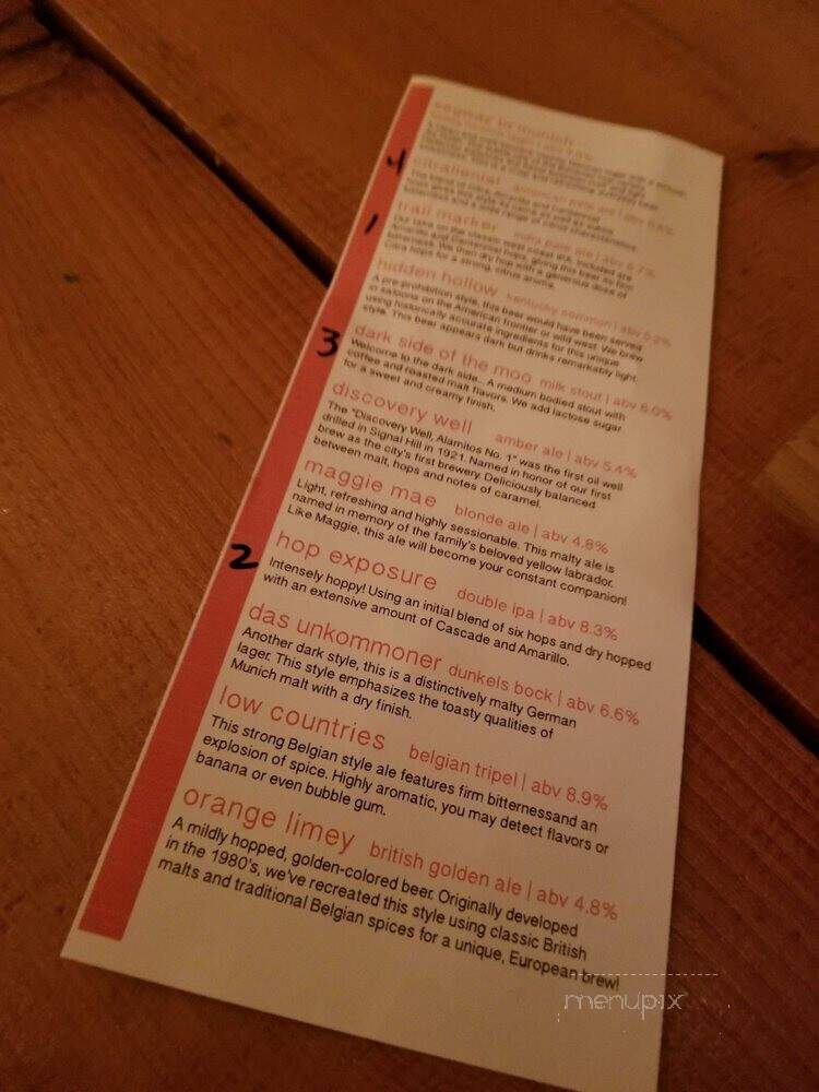 Ten Mile Brewing - Signal Hill, CA menu_pic