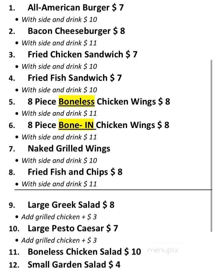 The Famous Restaurant - Centerville, OH menu_pic