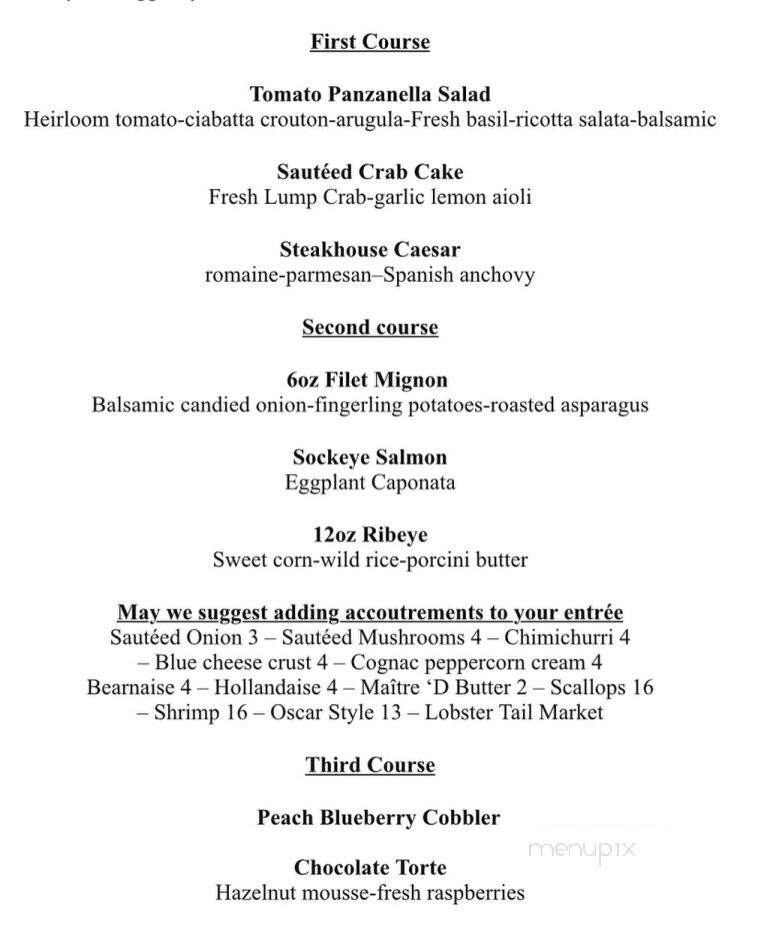 Geraldine's Supper Club & Lounge - Indianapolis, IN menu_pic