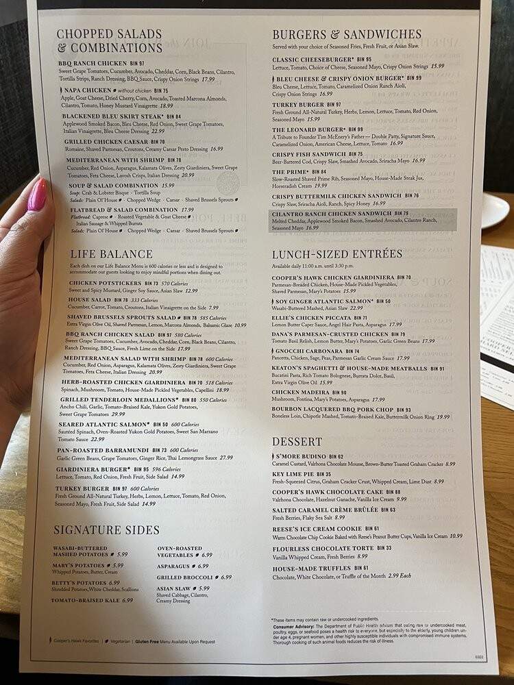 Cooper's Hawk Winery & Restaurant - Kentwood, MI menu_pic