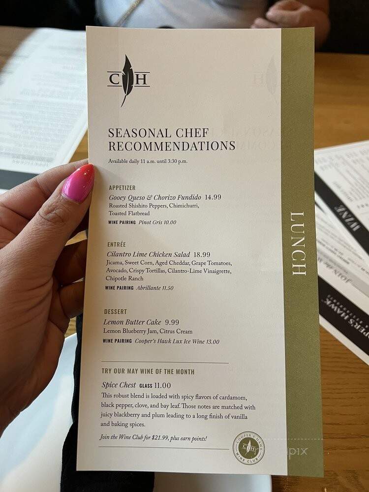 Cooper's Hawk Winery & Restaurant - Kentwood, MI menu_pic