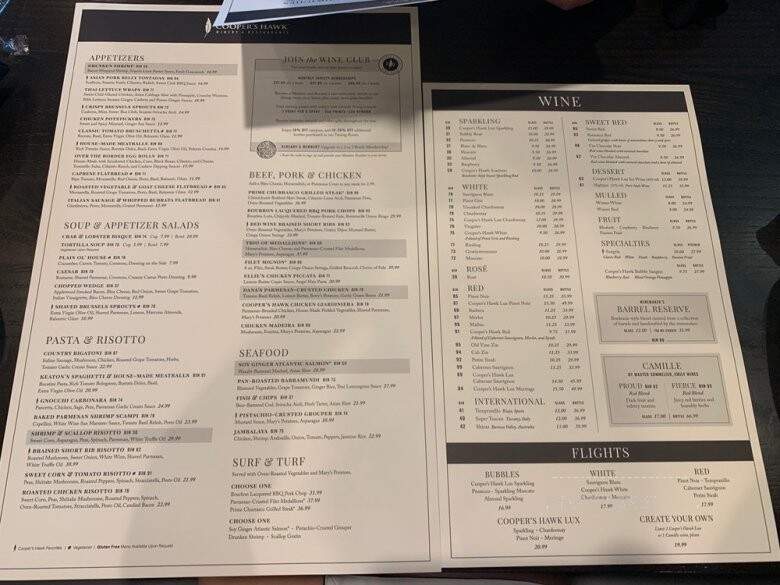 Cooper's Hawk Winery & Restaurant - Kentwood, MI menu_pic