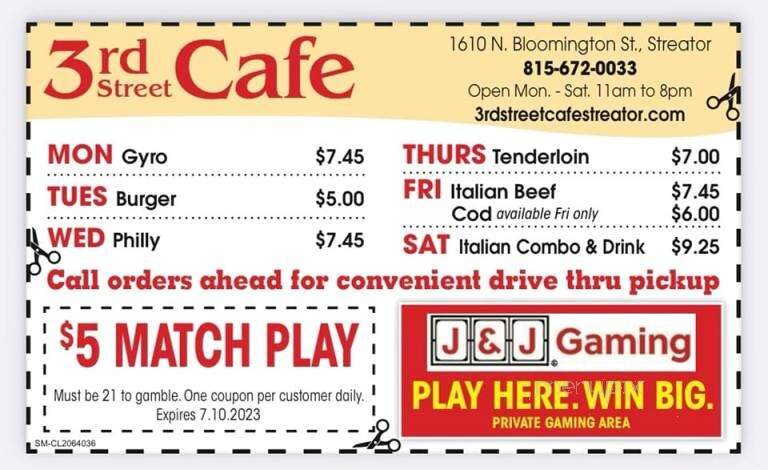 3rd Street Cafe - Streator, IL menu_pic
