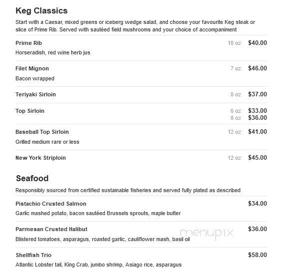 The Keg Steakhouse and Bar - Saskatoon, SK menu_pic