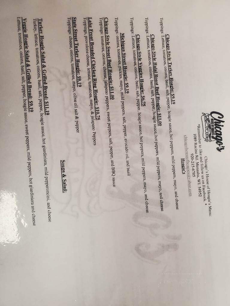 Chicago's House of Hoagies - Menasha, WI menu_pic