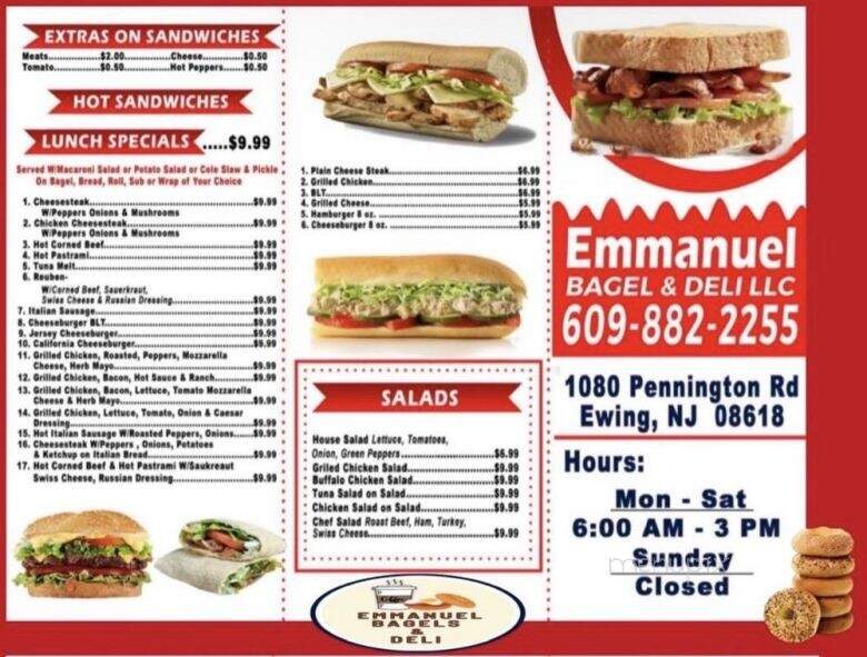 Emmanuel's Bagel & Deli - Trenton, NJ menu_pic