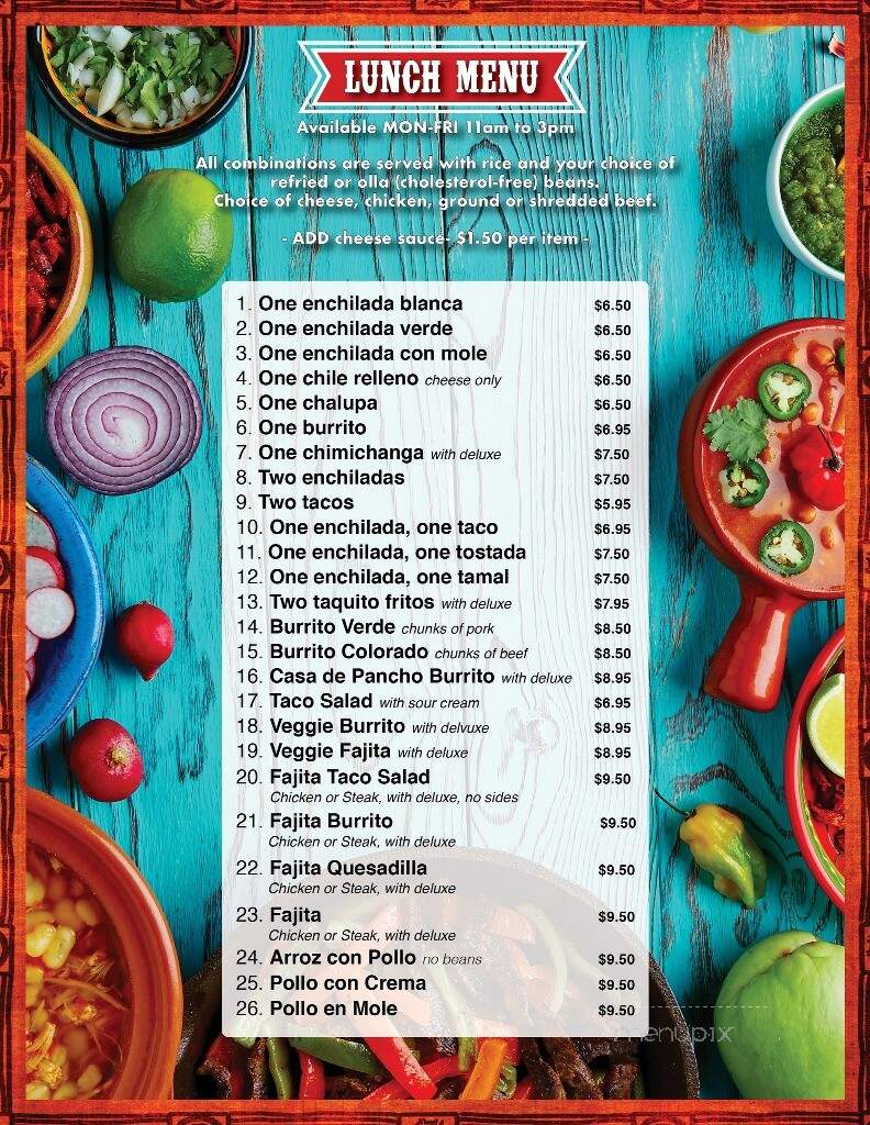 La Casa De Pancho - Maquoketa, IA menu_pic