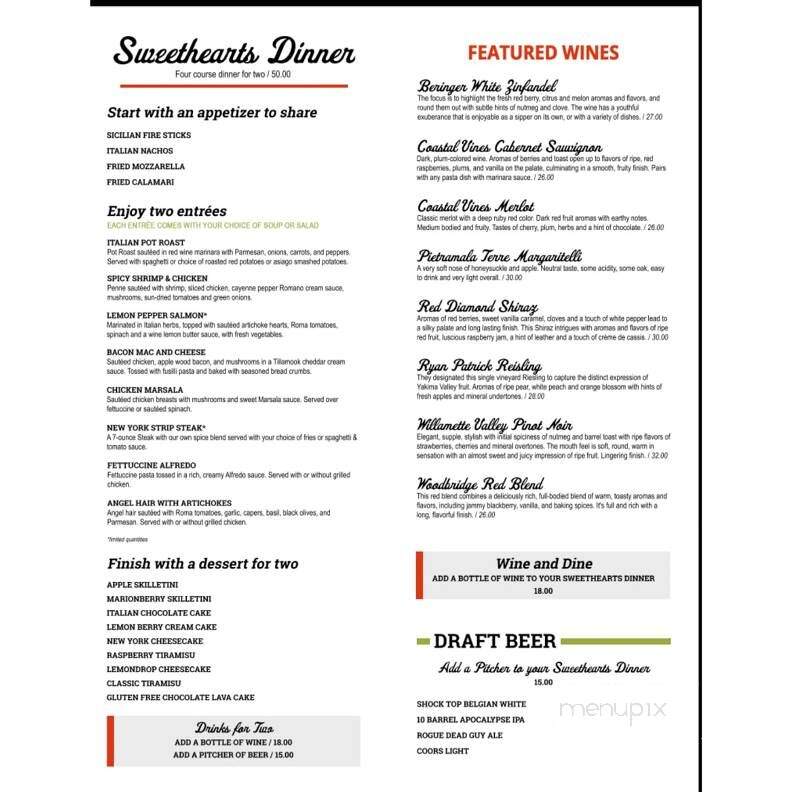 Carino's Italian Restaurant - Albany, OR menu_pic