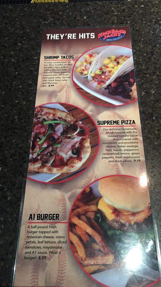 Kickback Jack's - Greenville, NC menu_pic