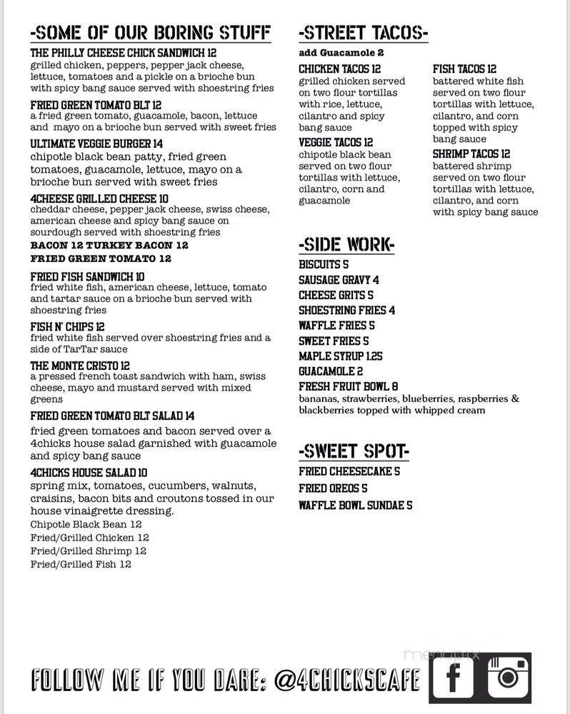 4Chicks CaFe - Newton, NJ menu_pic