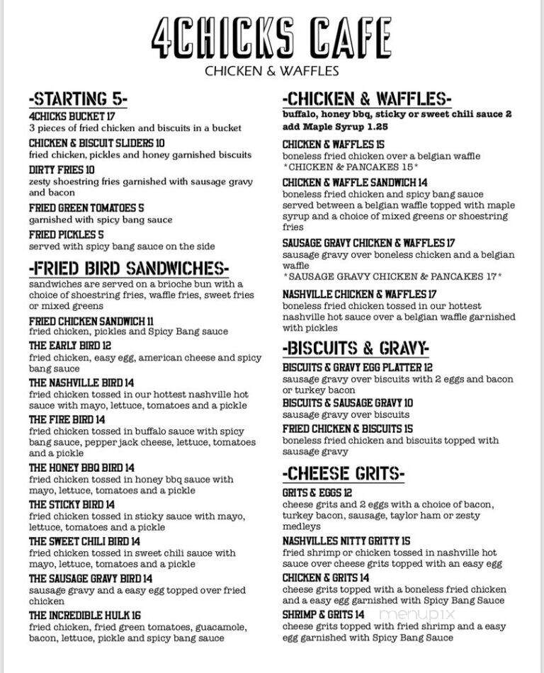 4Chicks CaFe - Newton, NJ menu_pic