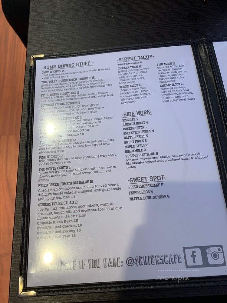 4Chicks CaFe - Newton, NJ menu_pic