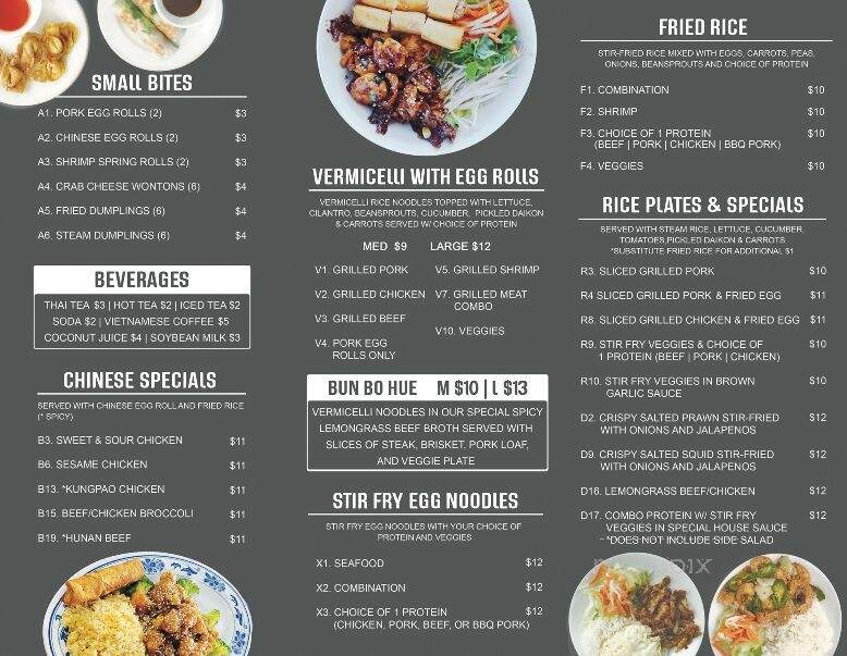 Pho Da Cao - Tulsa, OK menu_pic