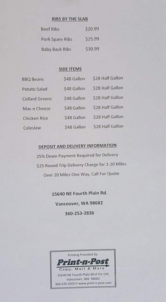 Goldies Texas Style Barbeque - Vancouver, WA menu_pic