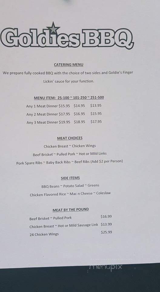 Goldies Texas Style Barbeque - Vancouver, WA menu_pic