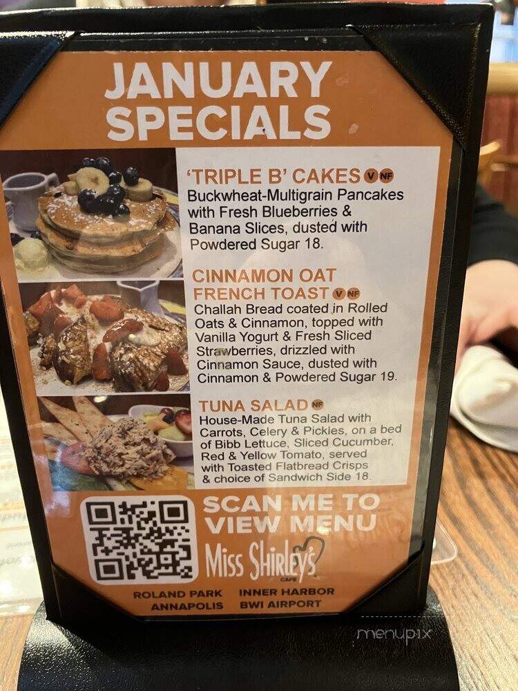 Miss Shirley's - Baltimore, MD menu_pic