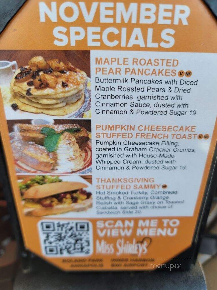 Miss Shirley's - Baltimore, MD menu_pic