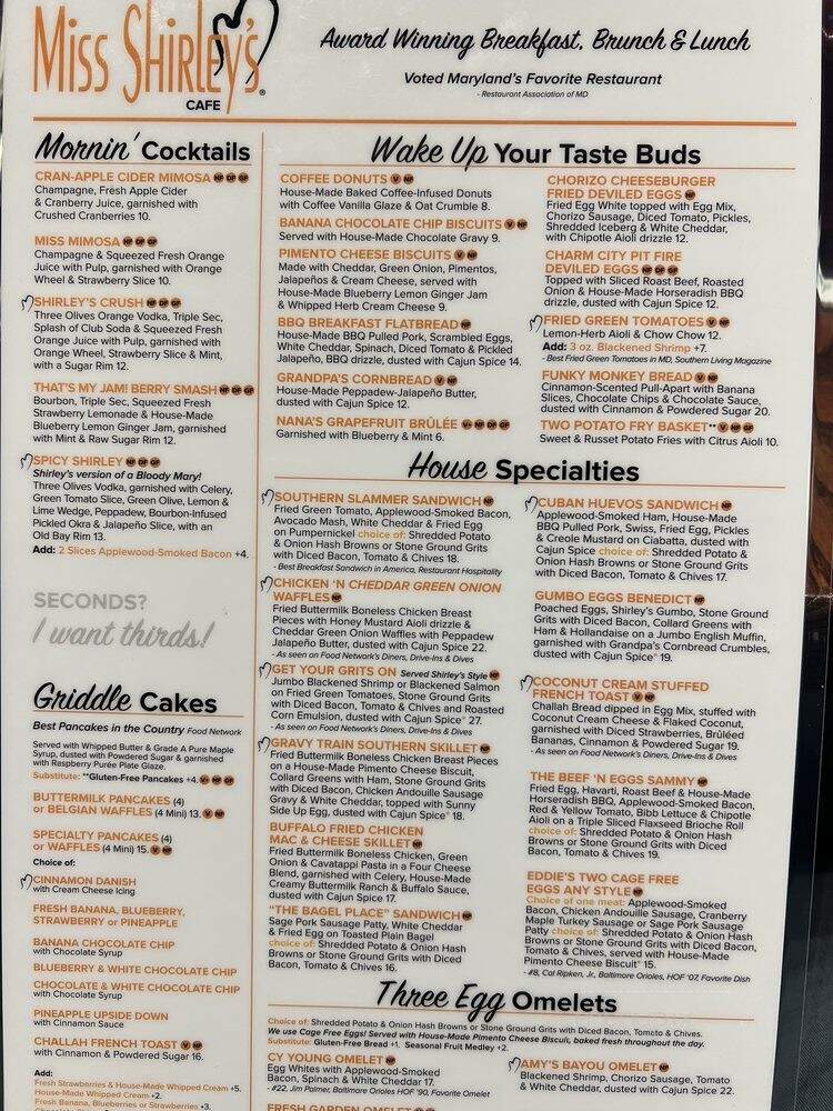 Miss Shirley's - Baltimore, MD menu_pic