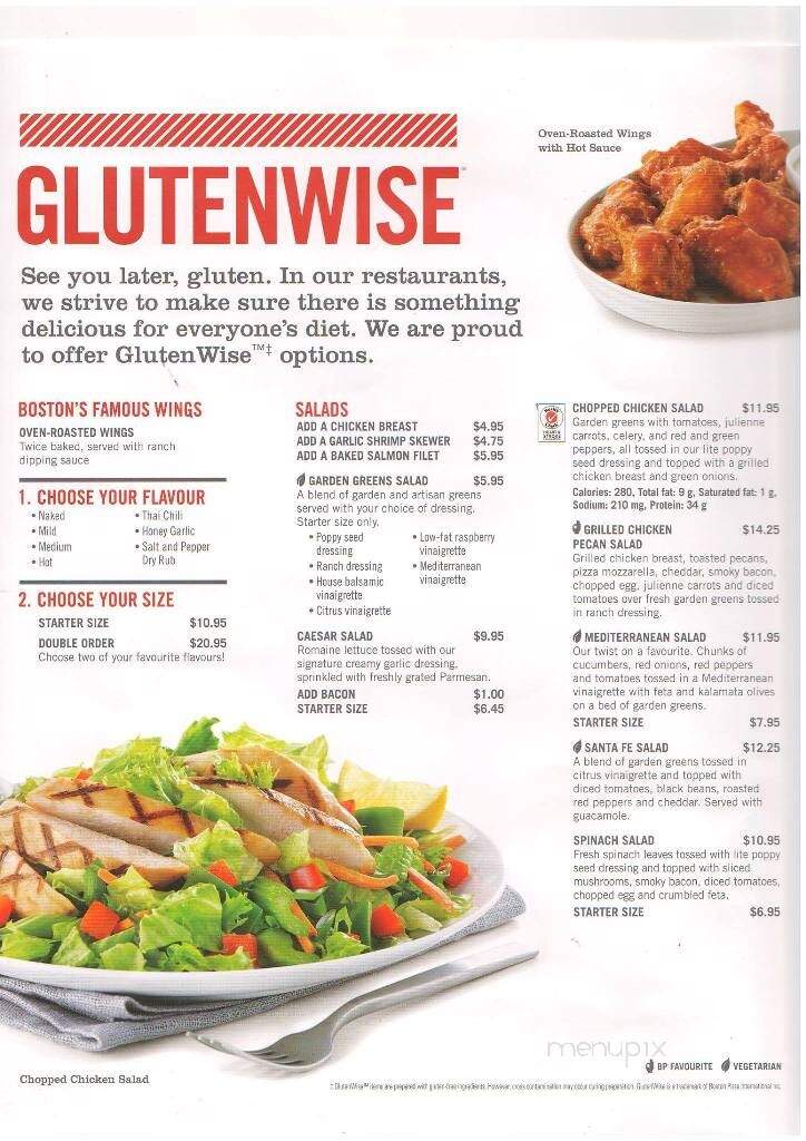 Boston Pizza - Fredericton, NB menu_pic