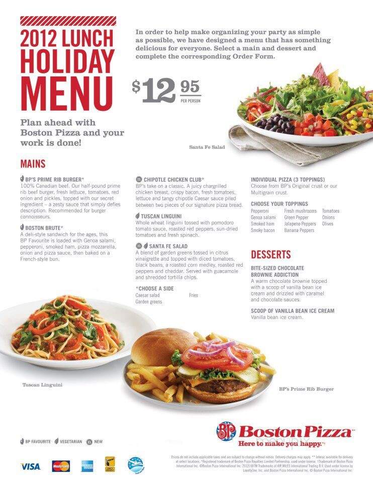 Boston Pizza - Fredericton, NB menu_pic