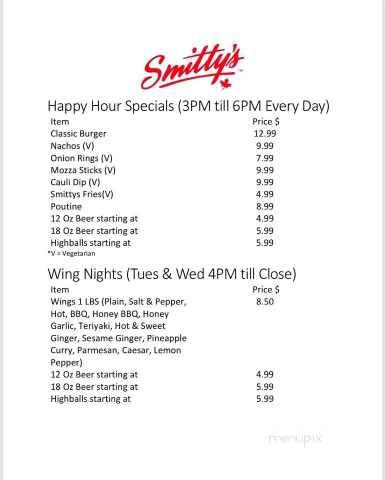 Smitty's Family Restaurant - Airdrie, AB menu_pic