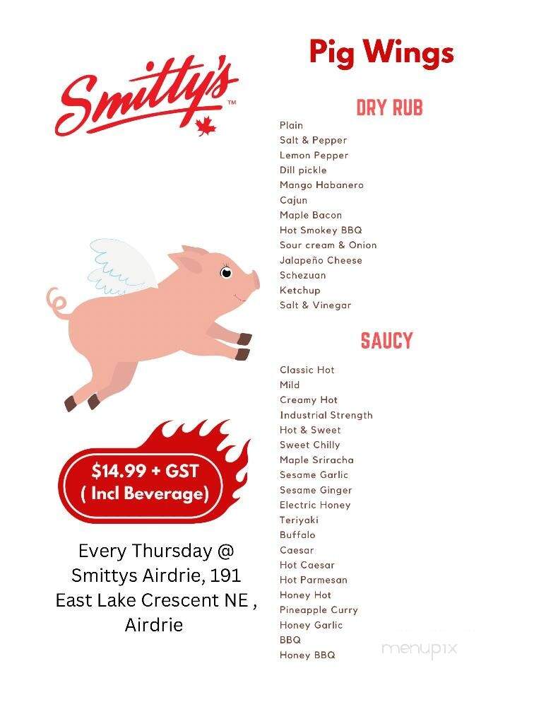Smitty's Family Restaurant - Airdrie, AB menu_pic