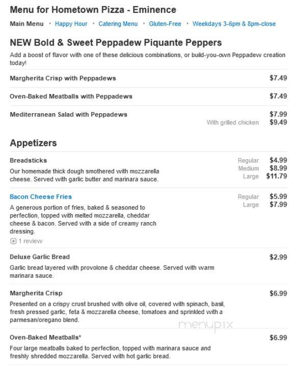 Hometown Pizza - Eminence, KY menu_pic