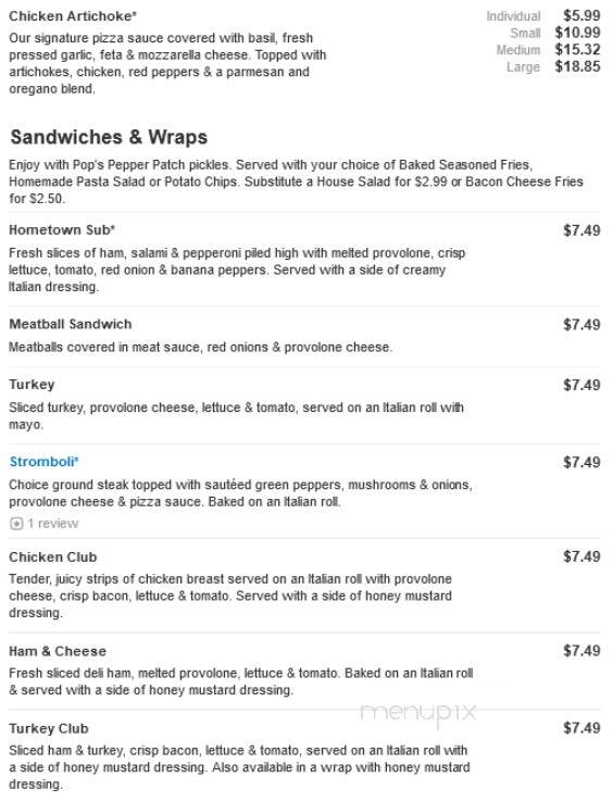 Hometown Pizza - Eminence, KY menu_pic