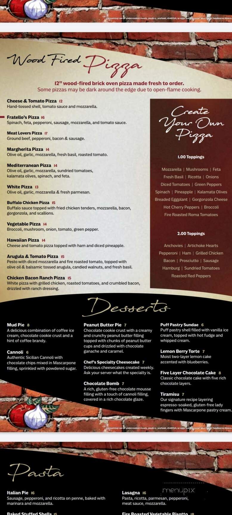 Fratello's Ristorante Italiano - Manchester, NH menu_pic