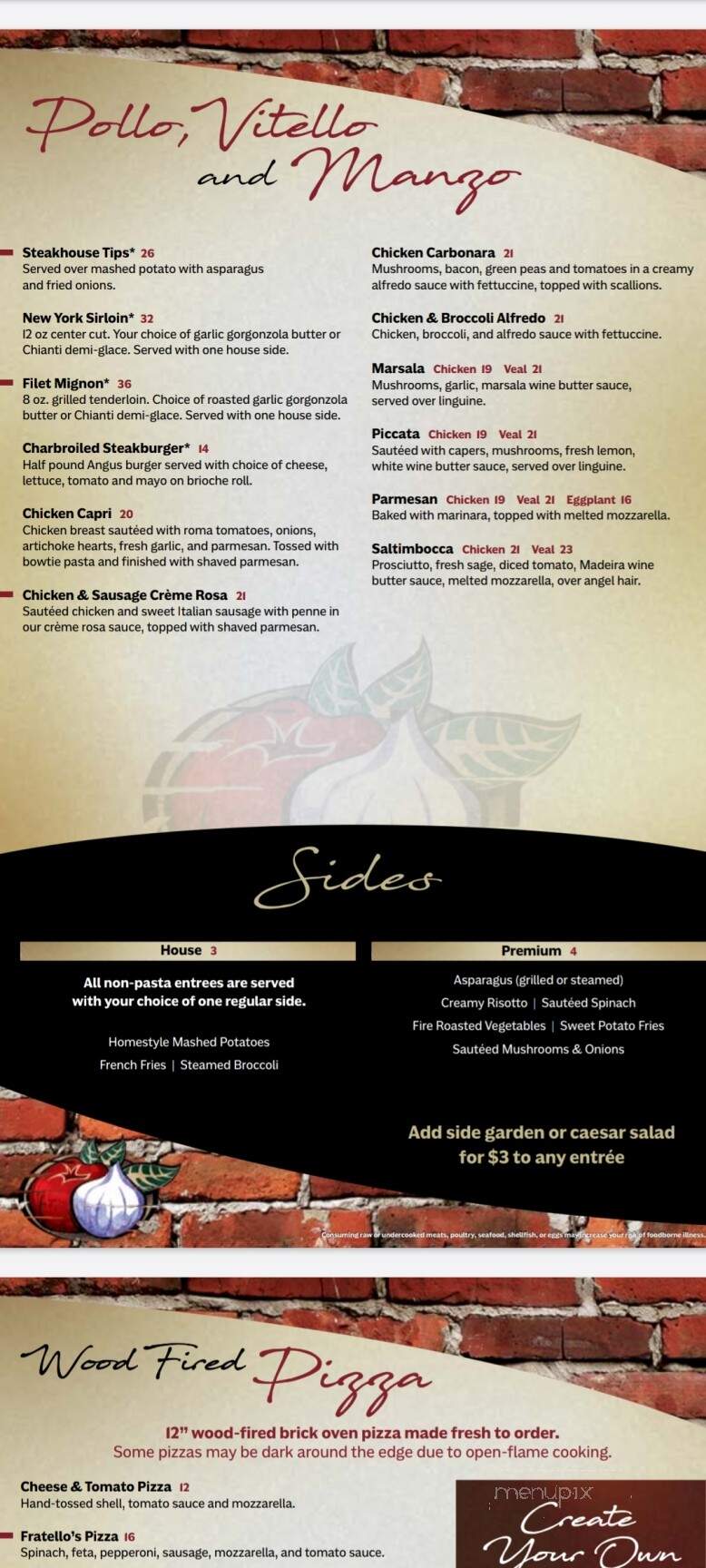 Fratello's Ristorante Italiano - Manchester, NH menu_pic