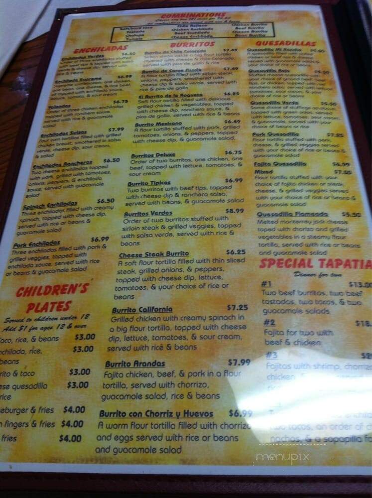 El Cantarito - Oak Ridge, TN menu_pic