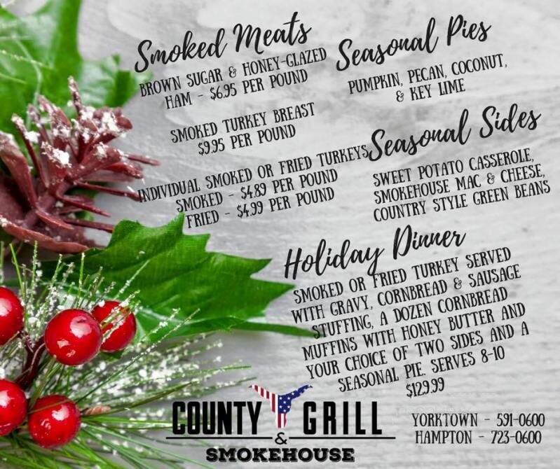County Grill & Smokehouse - Hampton, VA menu_pic