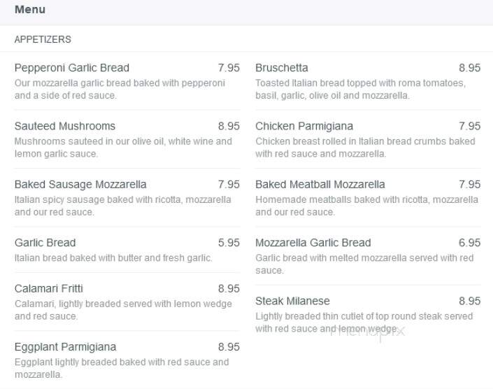 Roman Cucina - Sunset Beach, CA menu_pic