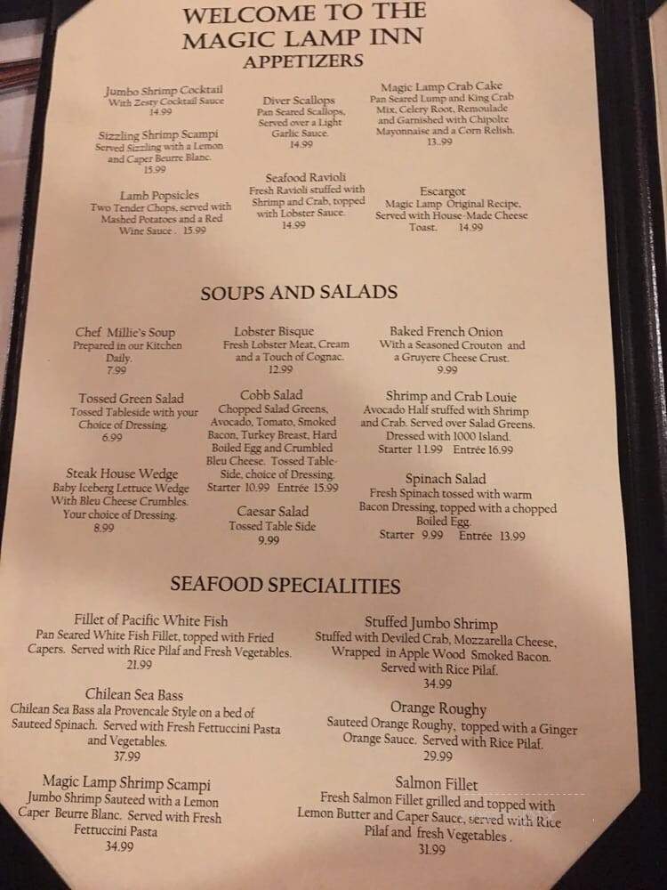 Magic Lamp Inn - Rancho Cucamonga, CA menu_pic