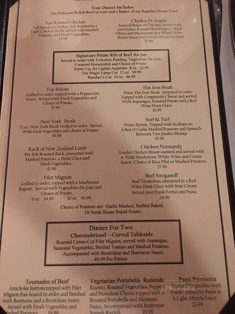 Magic Lamp Inn - Rancho Cucamonga, CA menu_pic