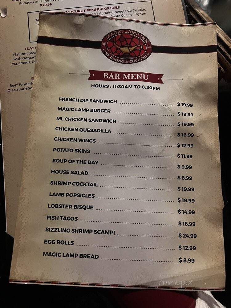 Magic Lamp Inn - Rancho Cucamonga, CA menu_pic