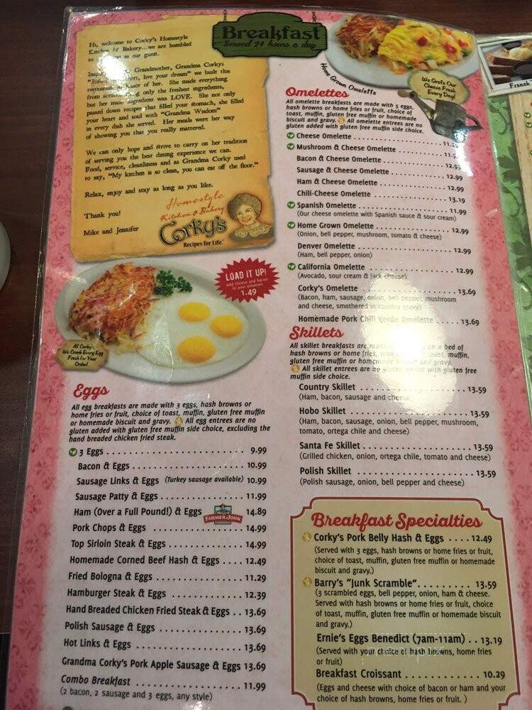 Corky's Kitchen & Bakery - Rancho Cucamonga, CA menu_pic