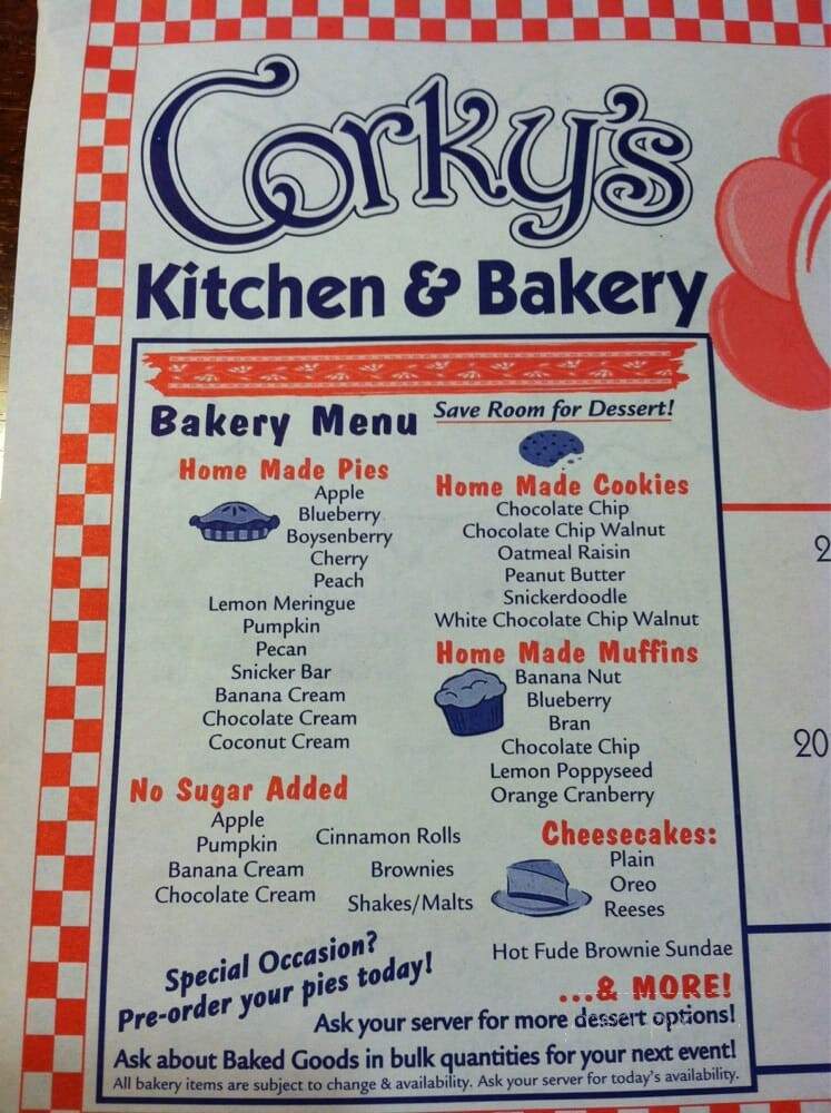 Corky's Kitchen & Bakery - Rancho Cucamonga, CA menu_pic