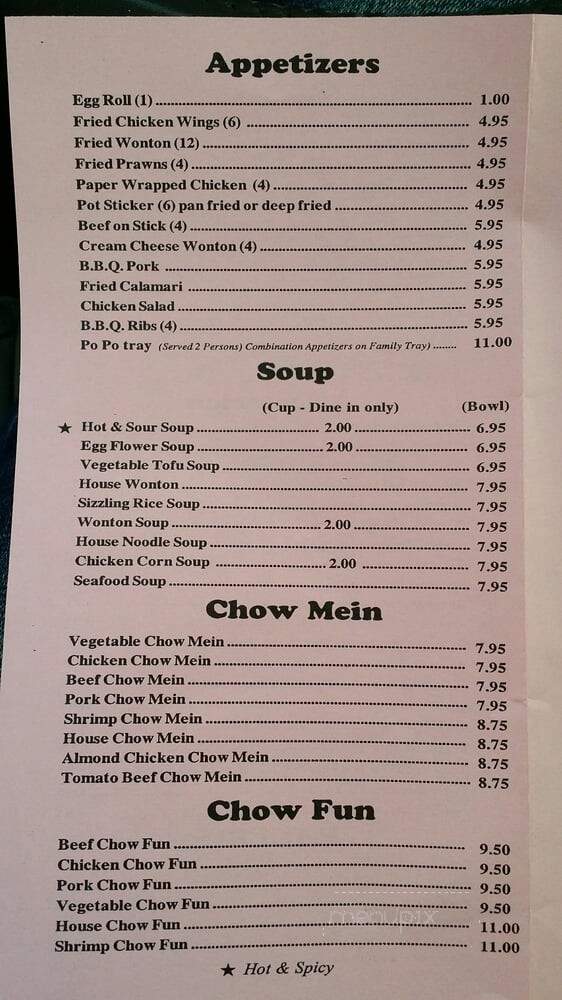 Loomis Chinese Restaurant - Loomis, CA menu_pic