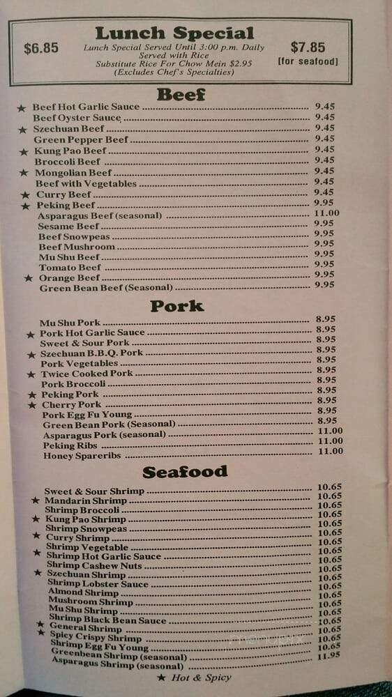Loomis Chinese Restaurant - Loomis, CA menu_pic