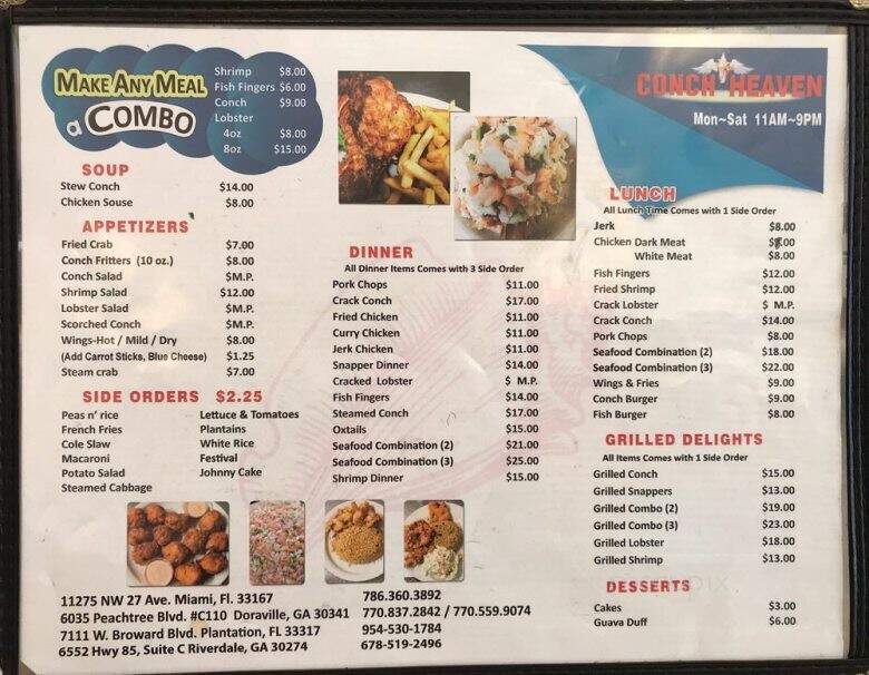 Conch Heaven - Doraville, GA menu_pic