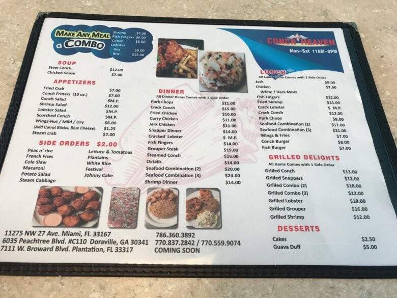 Conch Heaven - Doraville, GA menu_pic