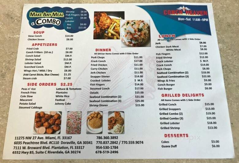 Conch Heaven - Doraville, GA menu_pic