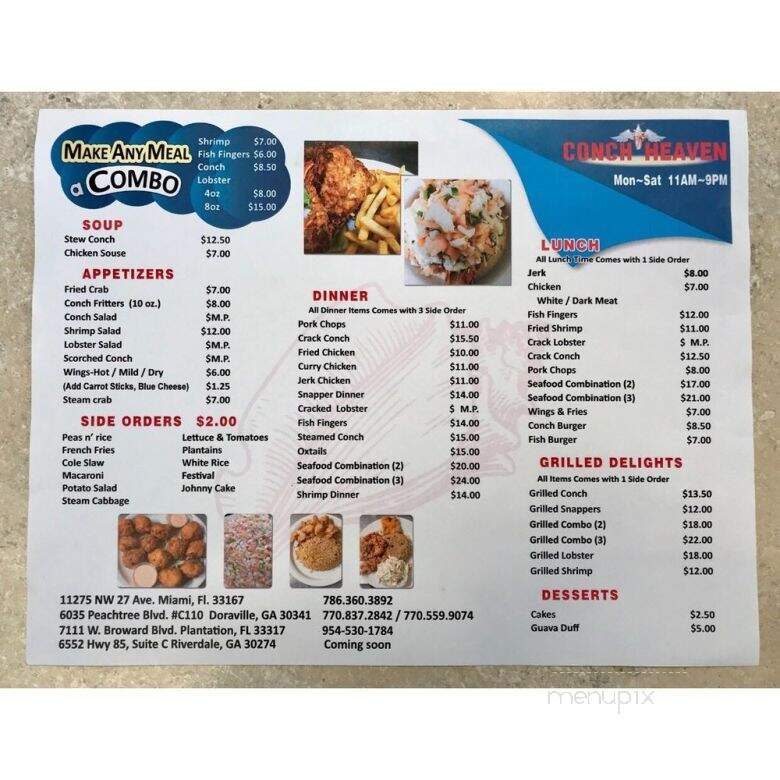 Conch Heaven - Doraville, GA menu_pic