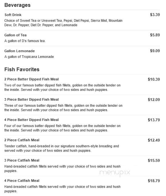 Captain D's Seafood - Lexington, SC menu_pic
