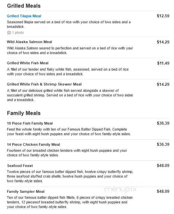 Captain D's Seafood - Lexington, SC menu_pic